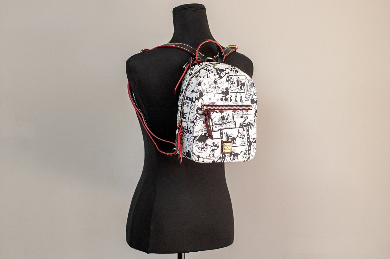 Dooney & Bourke Steamboat Willie backpack on mannequin