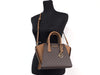 Michael Kors avril brown pvc satchel bag on mannequin