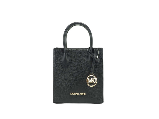 Michael Kors mercer black north south shopper bag on white background