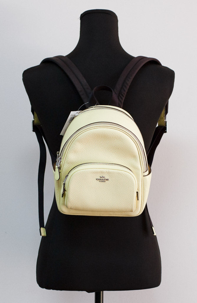 Coach Mini Court Pale Lime Pebbled Leather Shoulder Backpack Bag - Green