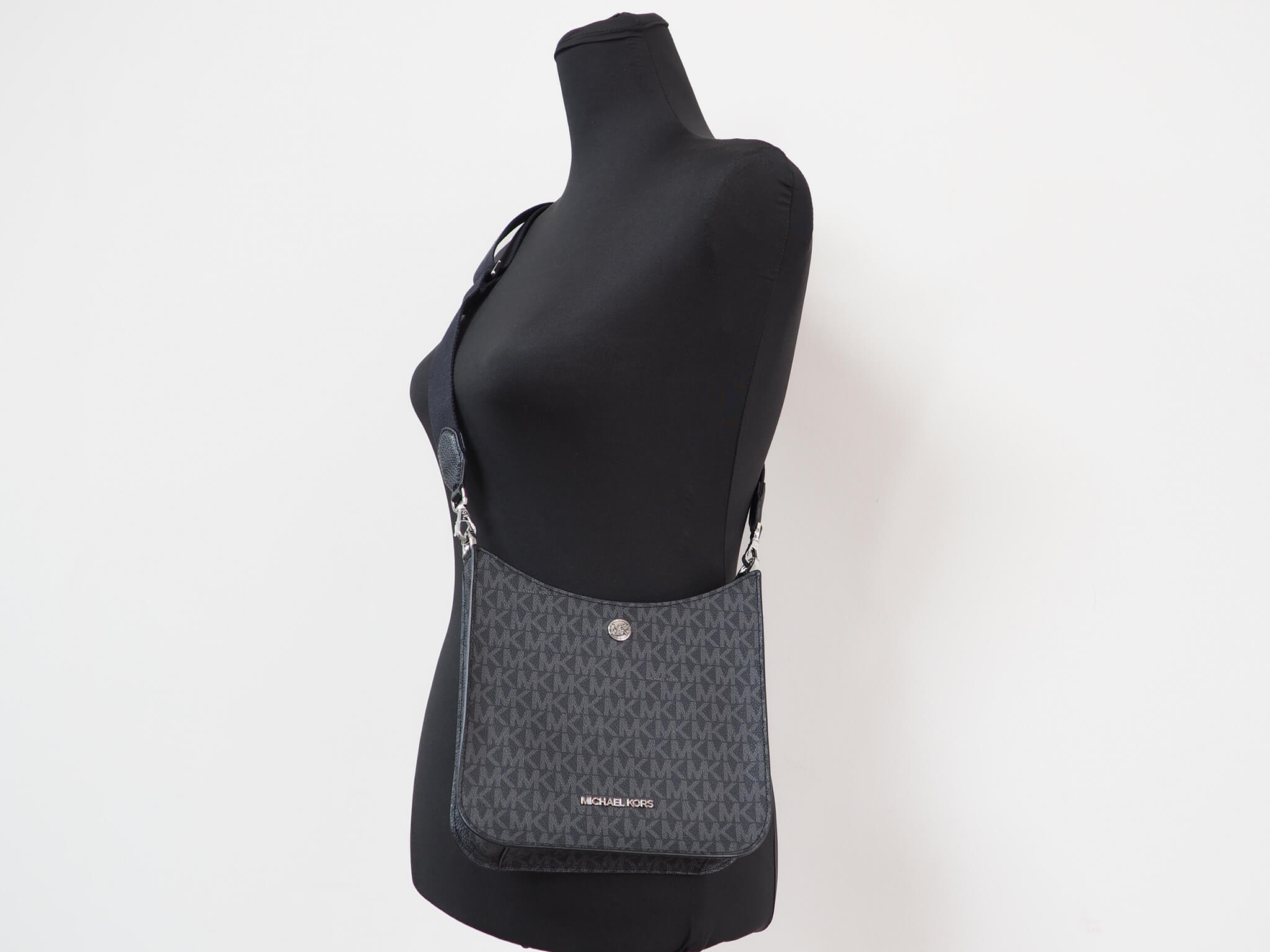 Michael Kors briley black logo crossbody on mannequin