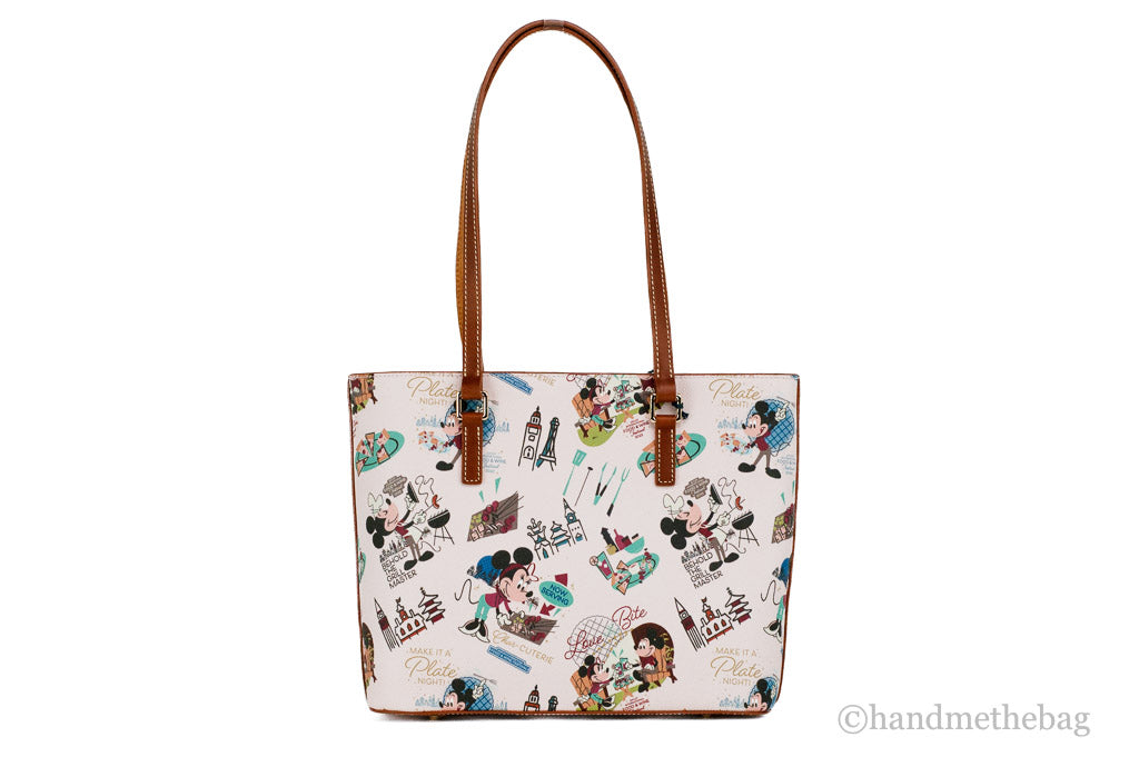 Dooney & Bourke Epcot Food and Wine tote back on white background
