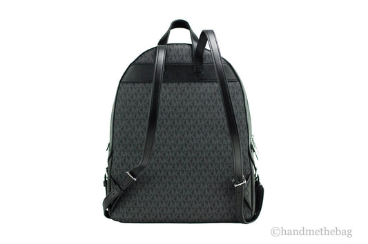 Michael Kors Jaycee Large Black  Zip Pocket Backpack