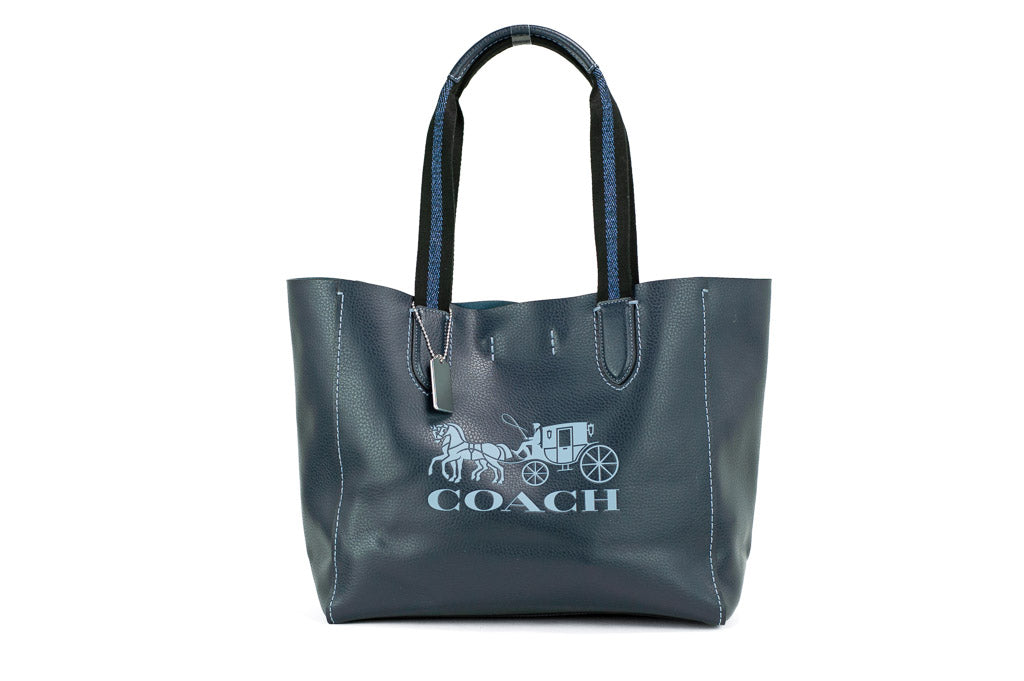 Coach Derby navy tote on white background