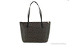 Coach brown black tote back on white background