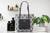 Kate Spade Daily herringbone floral tote on marble table