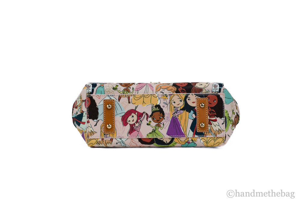 Dooney & Bourke Disney Princess satchel bottom on white background