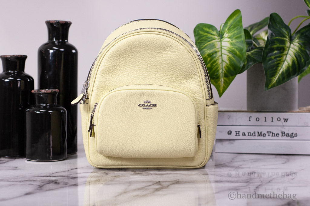 Coach Mini Court Pale Lime Pebbled Leather Shoulder Backpack Bag - Green