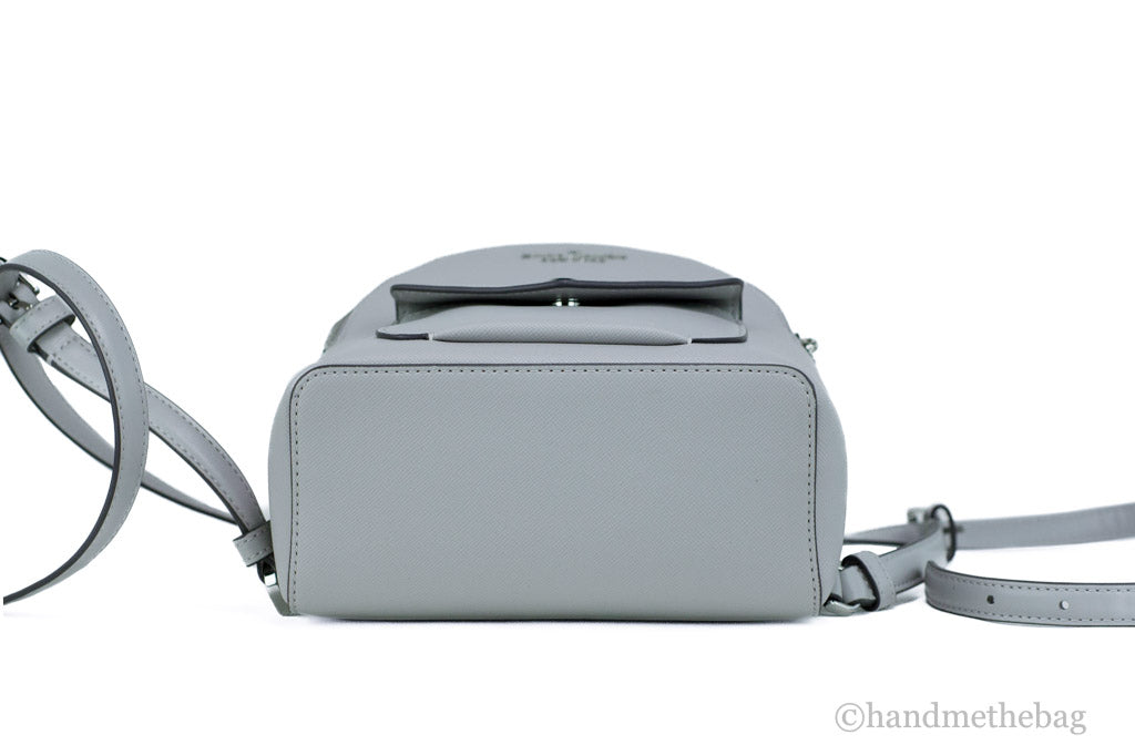 Kate Spade Schuyler Mini Platinum Gray Saffiano PVC Backpack