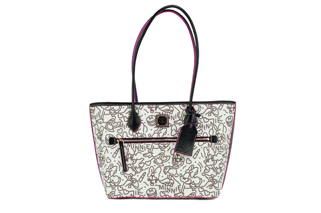 Dooney & Bourke Minnie Mouse line art tote on white background