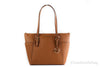 Michael Kors Charlotte Signature Luggage Leather Large Top Zip Tote Handbag Purse