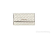Michael Kors Jet Set Travel Large Vanilla Signature Trifold Wallet Clutch