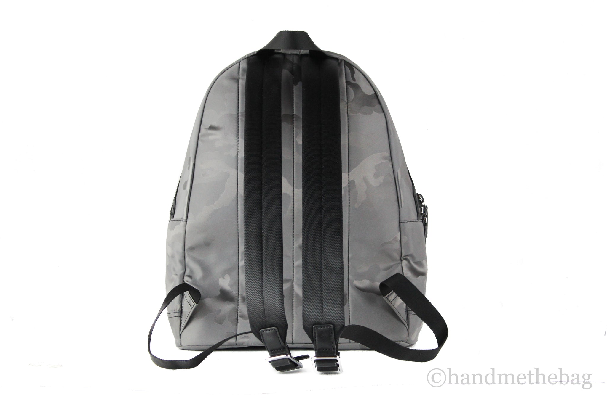 Michael Kors Kent Mens Nylon Grey Camo Print Orange Neon Shoulder Backpack Bag