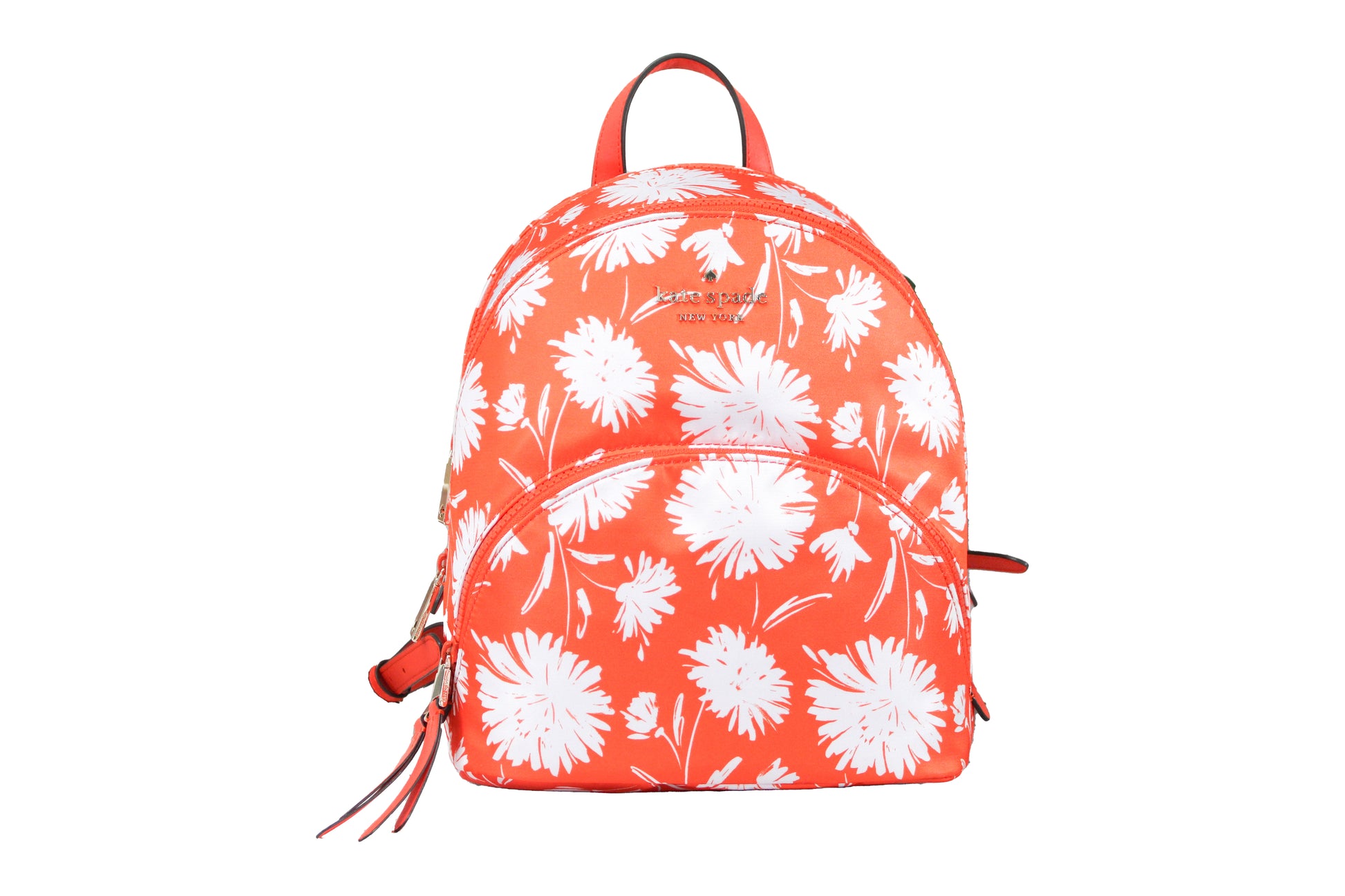 Kate Spade Karissa Wild Bloom Bright Orange Nylon Backpack