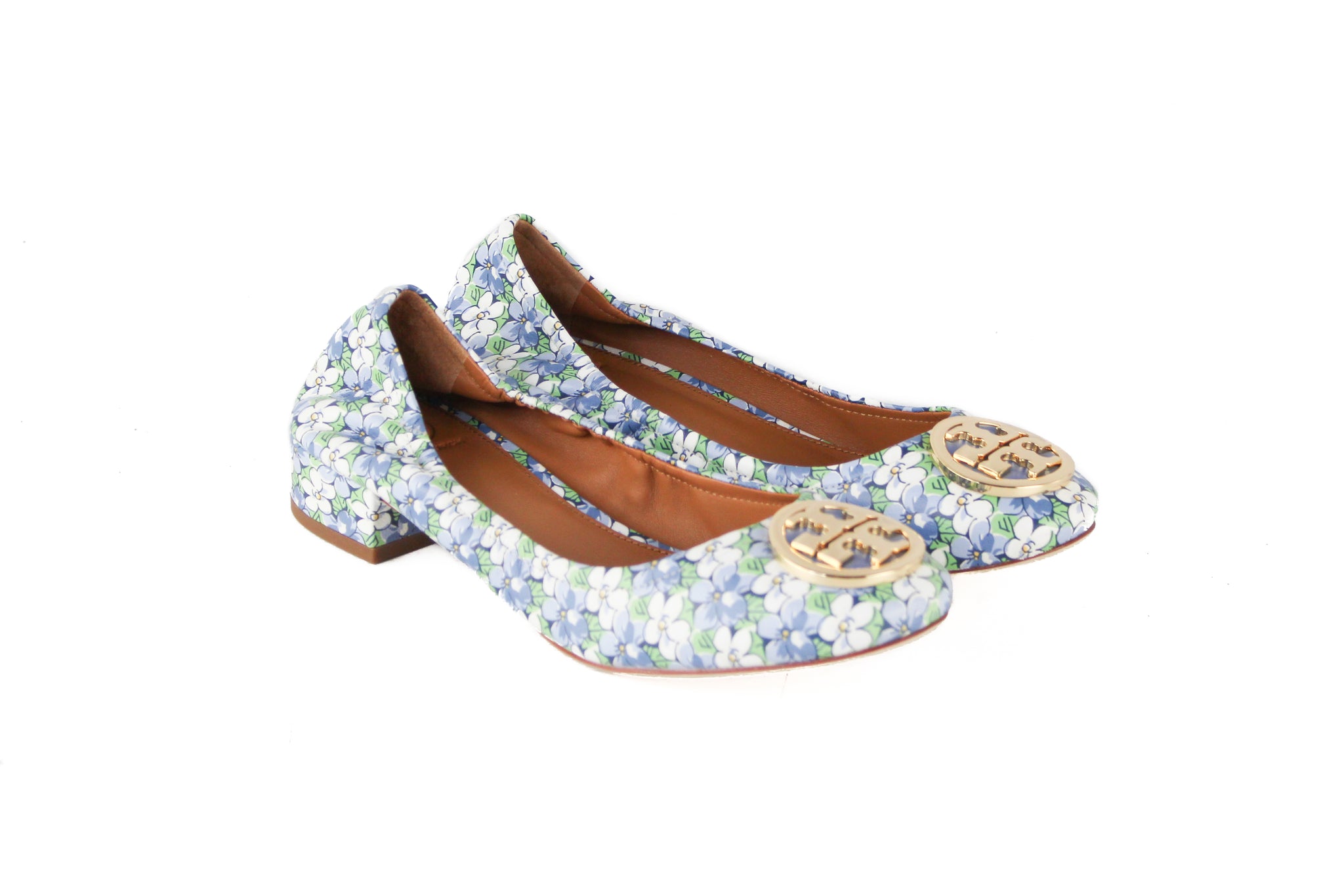Tory Burch (80286) Benton 2 Terrace Ditsy Nappa Leather Scrunch Back Heel Shoes