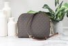 Michael Kors Jet Set Medium Brown Signature PVC X Cross Dome Crossbody