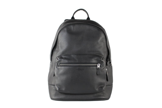 Coach Men's West Large Black Leather Backpack Shoulder Bookbag