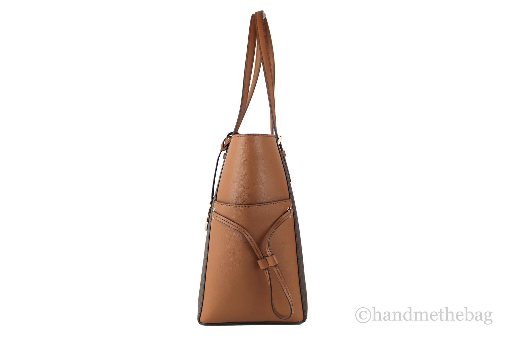 Michael Kors Gilly Large Brown Travel Drawstring Tote