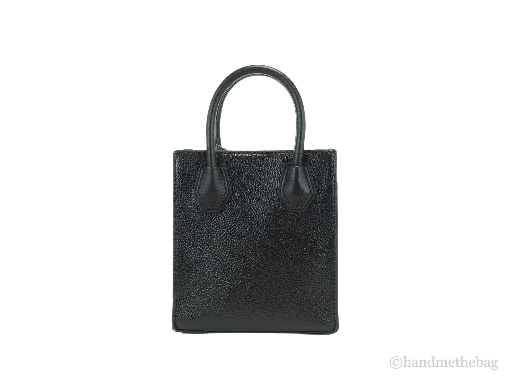 Michael Kors mercer black north south shopper bag back on white background