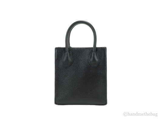 Michael Kors mercer black north south shopper bag back on white background