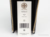 Tory Burch emerson black l-zip wallet tag on white background