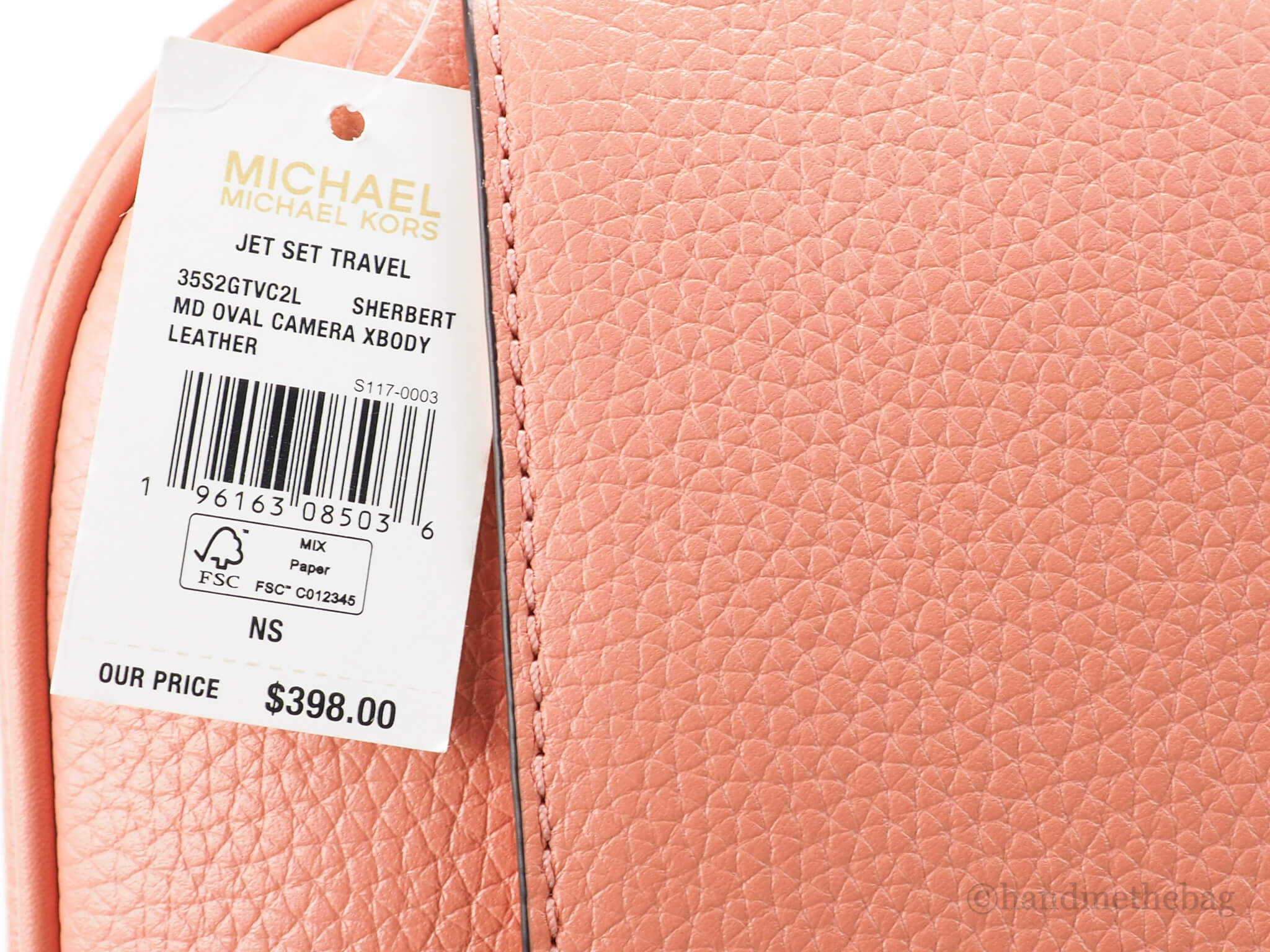 Michael Kors Jet Set Travel Medium Sherbert Leather Crossbody Bag