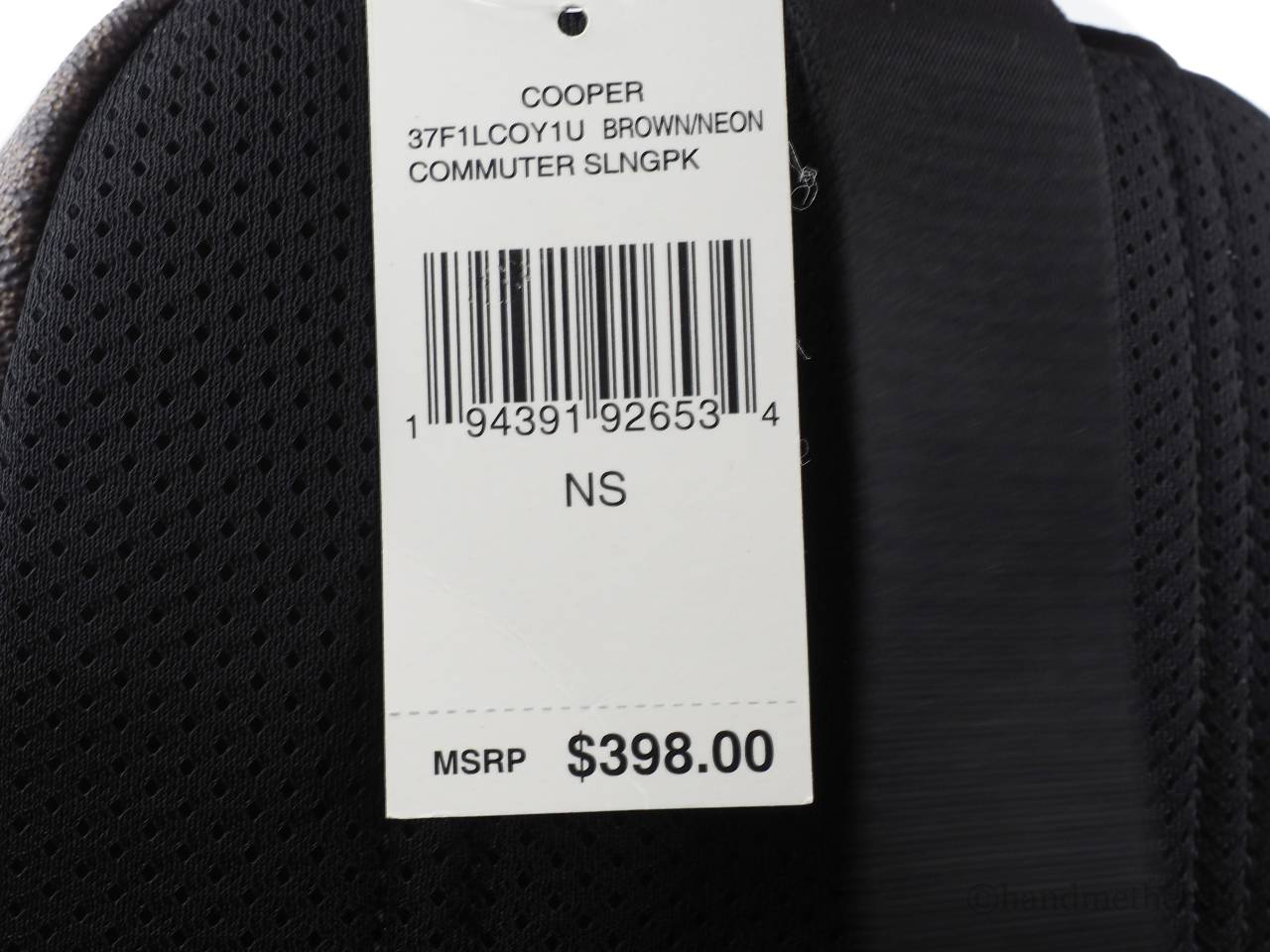 Michael Kors Cooper Medium Brown Signature Neon Stripe Backpack