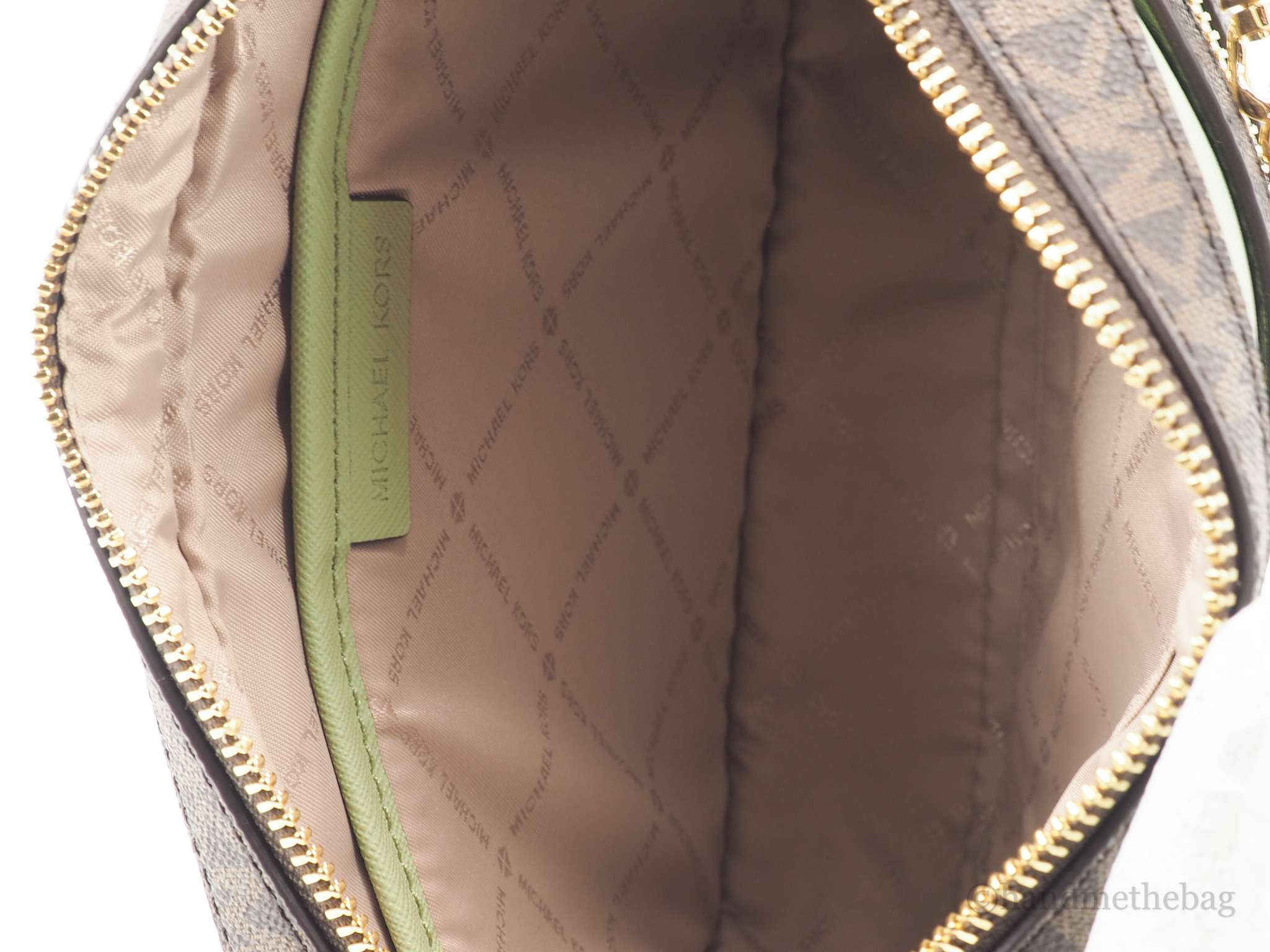 Michael Kors Bags | New Michael Kors Jet Set Crossbody Bag Large EW Brown Sage PVC Leather Zip Chain | Color: Brown/Green | Size: Os | Handmethebag's