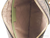 Michael Kors brown light sage east west zip crossbody bag inside on white background