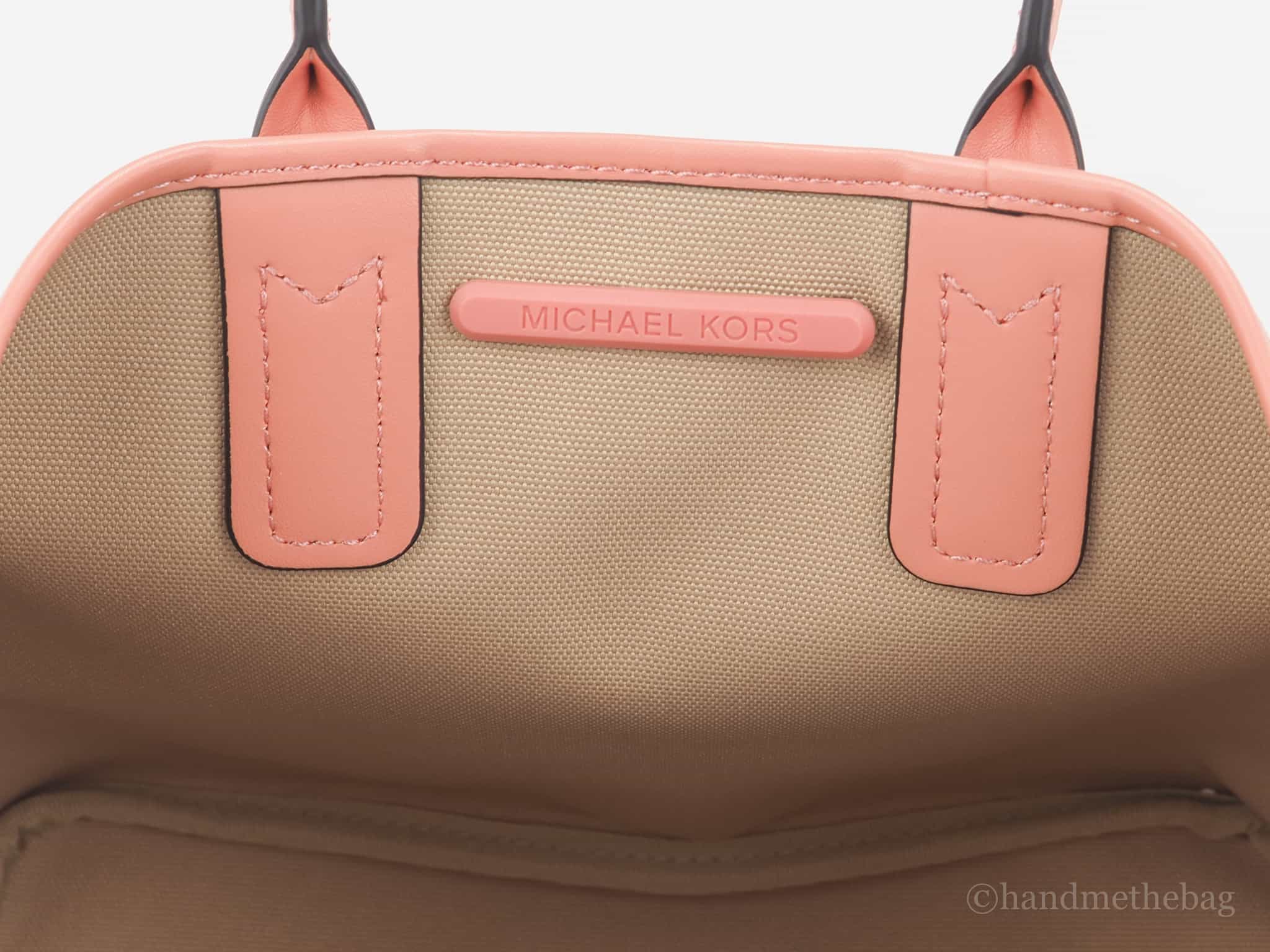 Michael Kors Jodie sherbert tote bag inside on white background