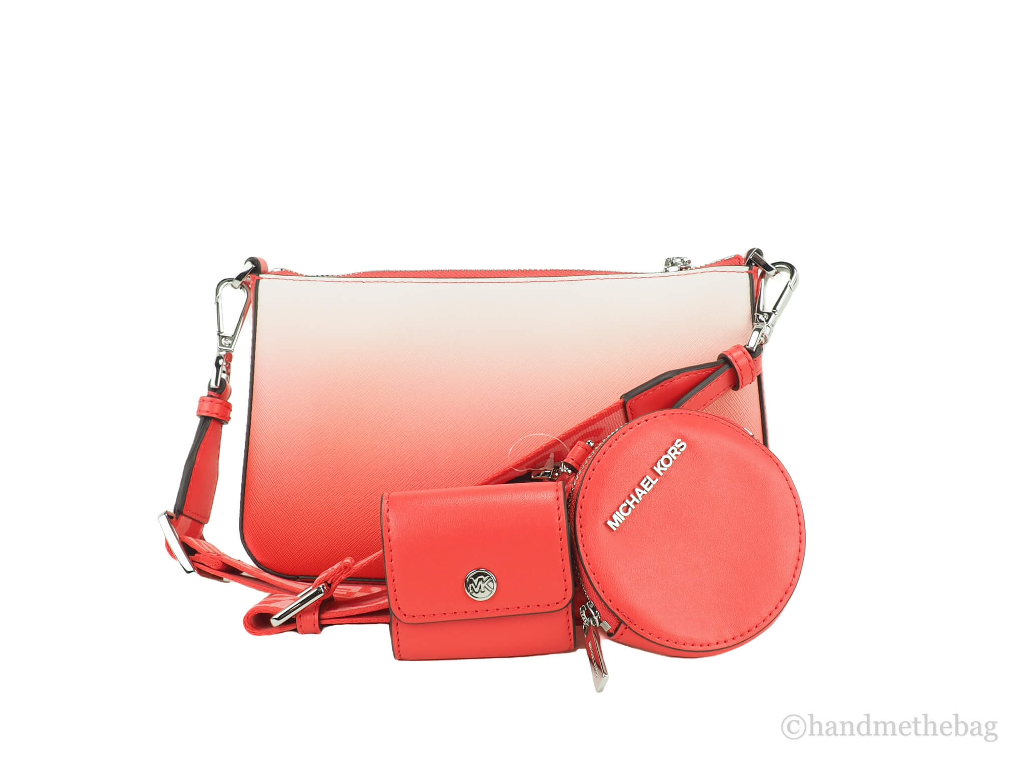 NEW Michael Kors Jet Set Small 2024 Coral Reef Gradient Crossbody Tech Attachment Bag