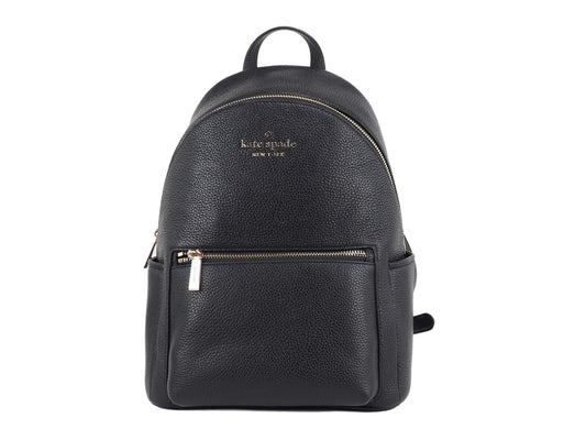 Kate Spade leila black dome backpack on white background
