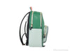 Coach Court green colorblock backpack side on white background