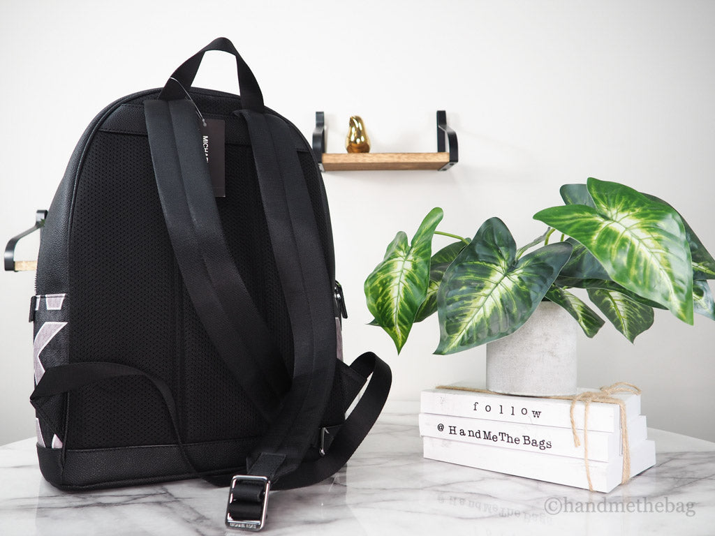 Michael Kors Cooper Black Signature PVC Graphic Logo Backpack Bookbag –  AUMI 4