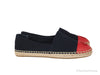 Tory Burch Recycled Canvas Navy Red Colorblock Espadrilles