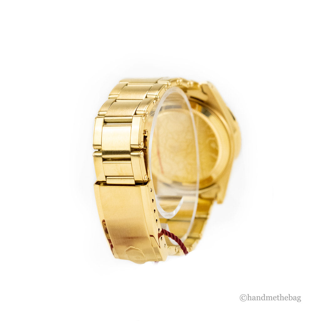 bapex type 1 gold tone black dial watch back on white background