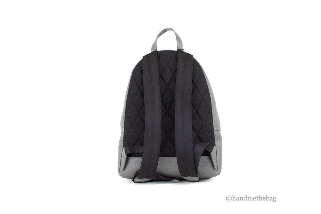 burberry abbeydale charcoal grey backpack back on white background
