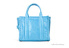 marc jacobs the shiny crinkle mini tote air blue back on white background