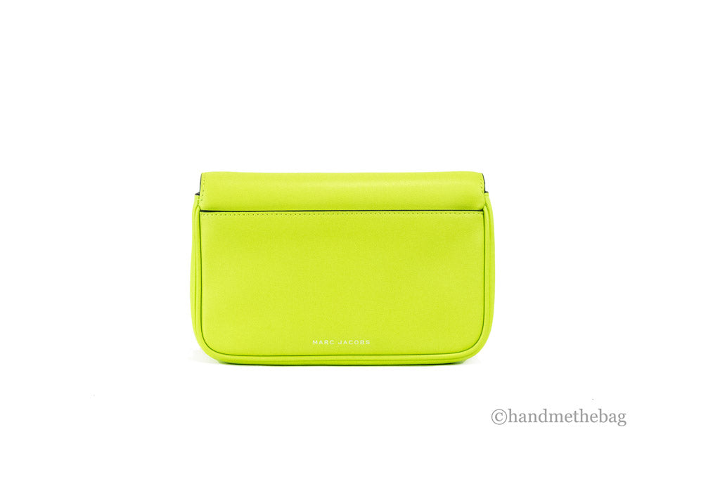 marc jacobs the j march shoulder bag green glow back on white background