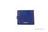 versace navy blue compact bifold wallet back on white background