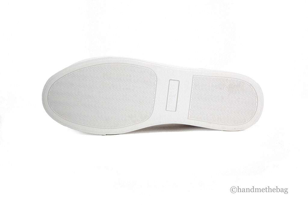 gianni versace powder blush sneakers bottom on white background
