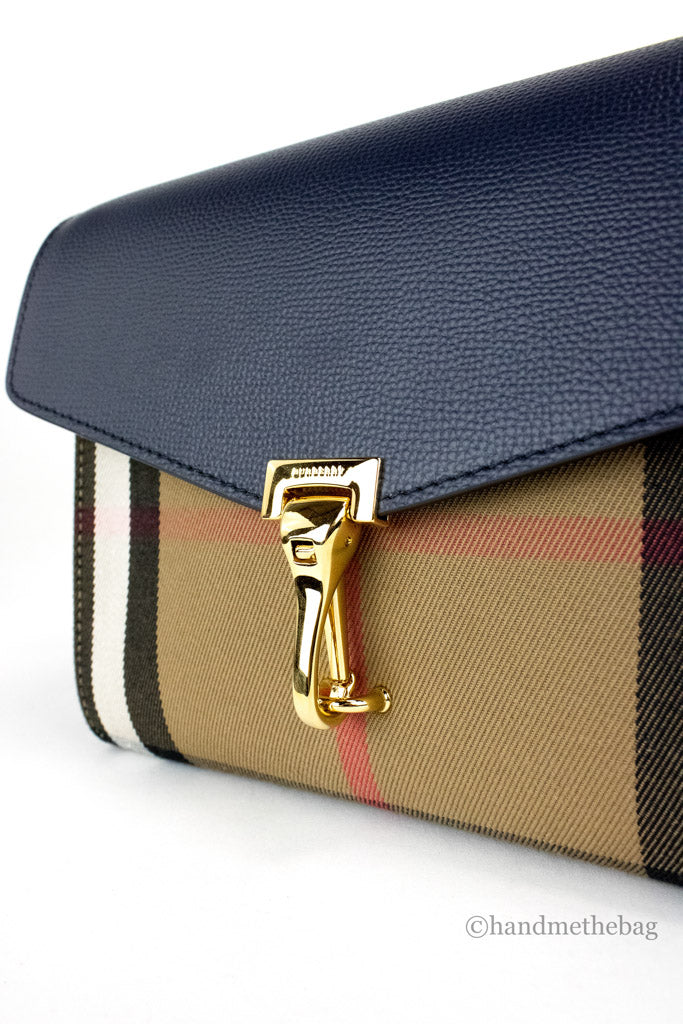 Burberry house check sales and leather clutch bag