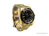 bapex type 1 gold tone black dial watch angled on white background