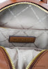 michael kors xs jaycee brown backpack inside on white background