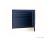 mcm veritas antique denim blue bifold wallet inside on white background