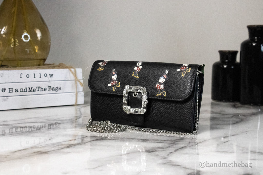 kate spade x disney parks minnie mouse wallet crossbody on marble table