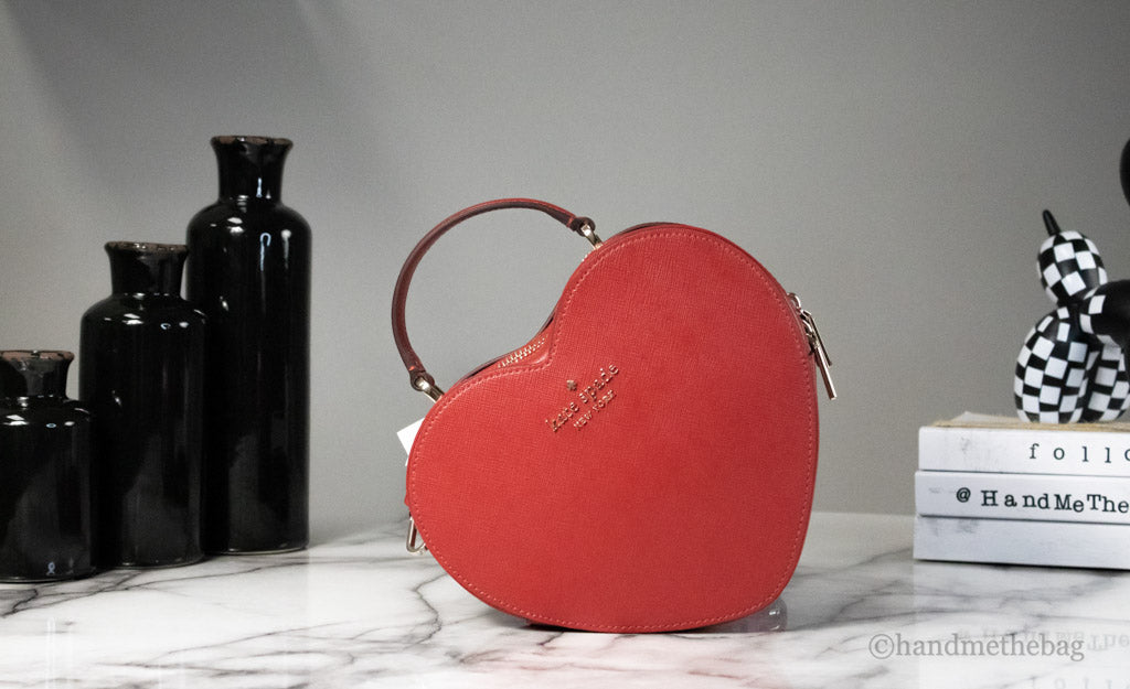 Kate Spade New York Love Shack Heart Purse Crossbody Handbag (Candied  Cherry)