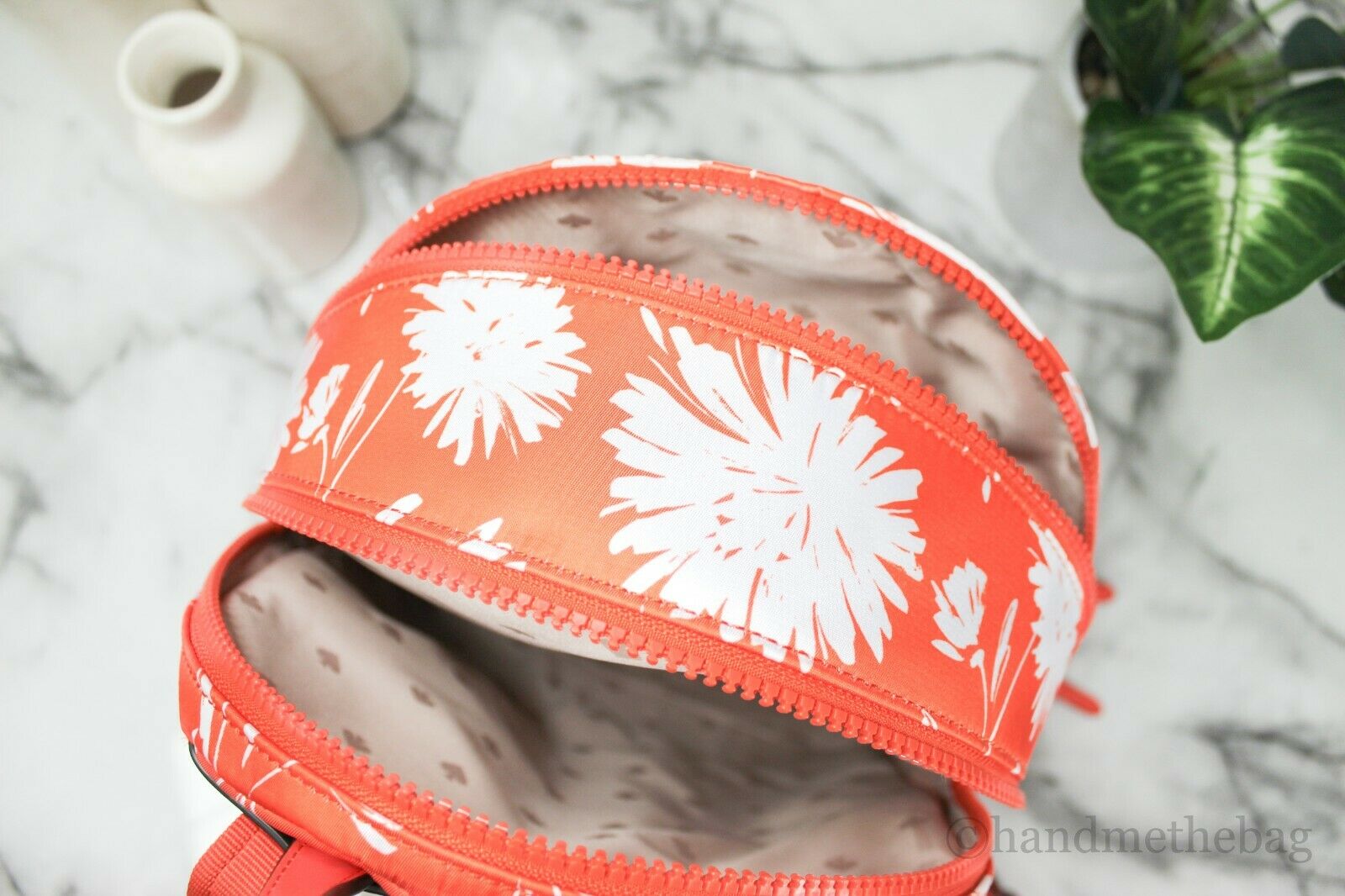 Kate Spade Karissa Wild Bloom Bright Orange Multi Nylon Medium Backpack BookBag