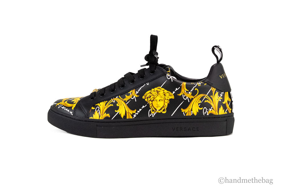 versace low top sneakers side on white background