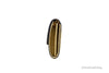 versace metallic gold evening bag side on white background